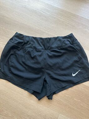 Nike Black Women's Athletic Running Shorts with White Swoosh